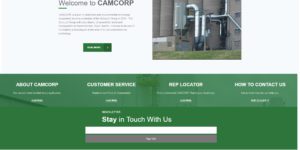 The redesigned website of CAMCORP