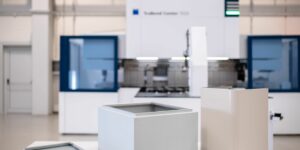 Franziska Maschowski, TRUMPF, panel bending machine, TruBend Center 7020, box height and material thickness, TRUMPF Inc., TruBend Center 7020, Automated Bending, radius bends, short side lengths, Rotary Part Manipulator, ToolMaster system, TecZone Fold software, narrow profiles