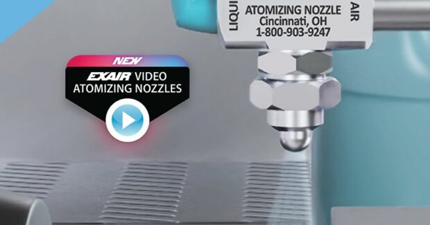 EXAIR’s Atomizing Spray Nozzles, atomizing nozzles, compressed air, atomizing nozzles, washing, coating, cooling, dust control, Atomizing Spray Nozzles, atomizing nozzles, EXAIR’s Atomizing Spray Nozzles, atomizing nozzles