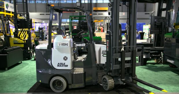 Combilift, Aisle Master articulated forklift, Convoy of Hope, Martin McVicar, Erick Meier, ProMat 2023