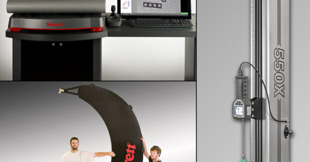 Starrett Special Custom Gaging, Starrett DFC Digital Handheld Force Gages, HD400 Horizontal Dual Lens Comparator, HDV Horizontal Digital Video Comparator, AVR300 Multi-Sensor Vision System. L.S. Starrett Co., EASTEC