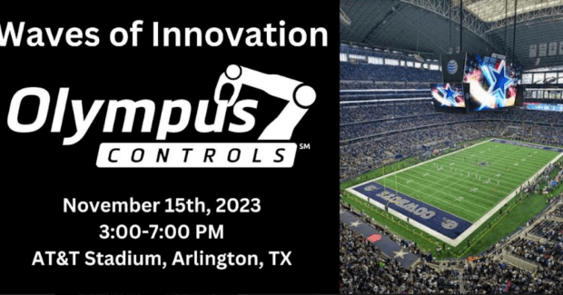 Olympus Controls, Aircraft Tooling Inc., Dallas, Arlington, AT & T Stadium, Waves of Innovation, Universal Robots, Nick Armenta, Choctaw Club, Scott Paulk, Apex Dynamics, Asyril, Cobot Depot, Copley Controls, Datalogic, Dorner Conveyors, Epson Robots, Flexxbotics, Kane Robotics, Mecademic, National Tooling and Machining Association (NTMA), Nidec Corporation, Olympus Controls, Panasonic, Robotiq, Robotunits, Texas Manufacturing Assistance Center (TMAC), Spira Vision, University of Texas at Arlington (UTA), Zebra Robotics, Mitsubishi Electric