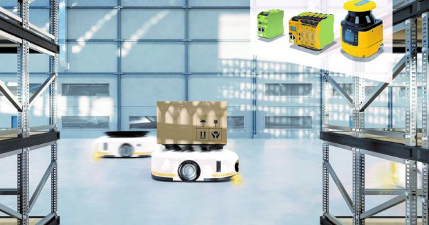 Pilz, autonomous mobile robots, PNOZmulti 2, safety laser scanner PSENscan, SecurityBridge, PNOZmulti Configurator, safeguards