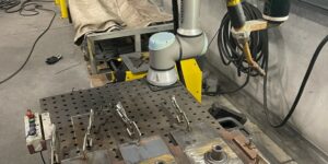 Acoustical Sheetmetal Co., ESAB, ESAB Cobots, TIG, MIG, cobots, George Myers, ESAB’s Technology & Research Center, Brandon Allen, Aristo® 500ix, RobustFeed U82 wire feeder, Universal Robots’ robotic arm and a Siegmund weld table, UR20e cobot arm, Warrior, Cutmaster® A60